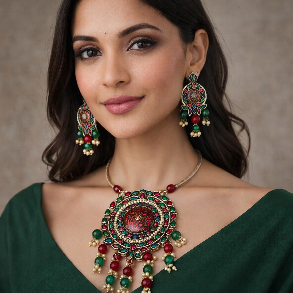 Premium Silver Lookalike Necklace & Earring Set | Timeless Elegance