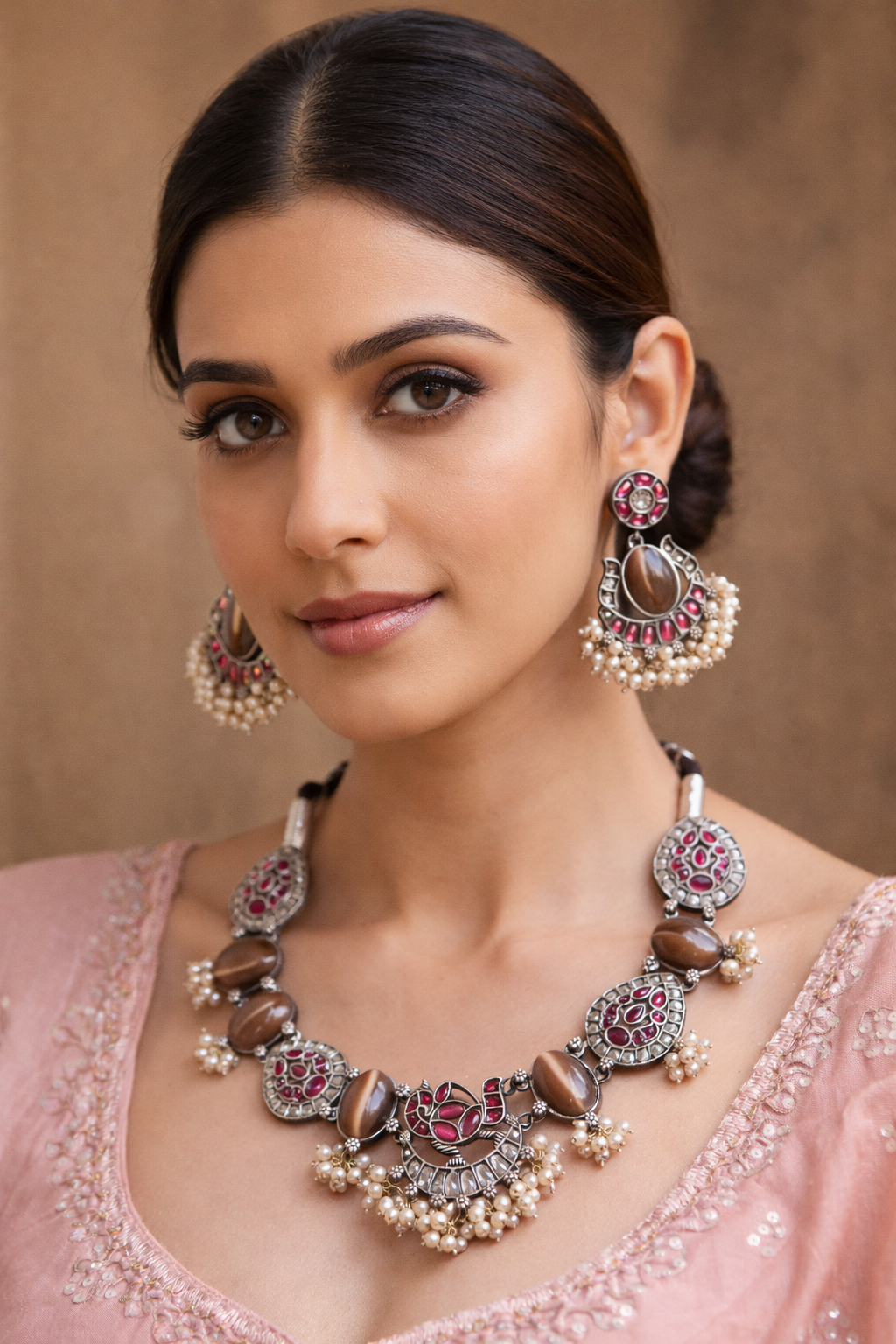 Premium Silver Lookalike Necklace & Earring Set | Timeless Elegance