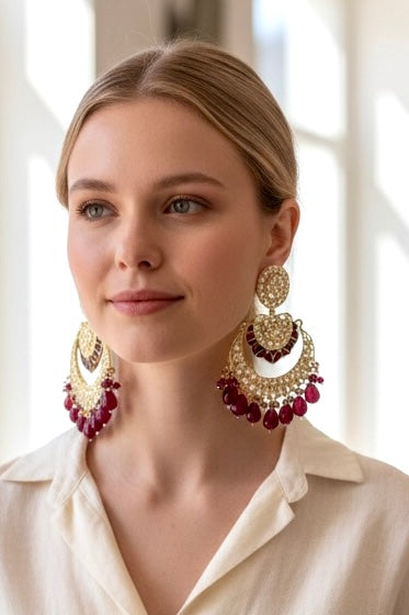 Royal Kundan Jhumka Earrings