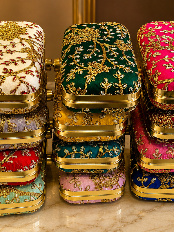 Handcrafted Embroidered Luxe Clutch Box Collection