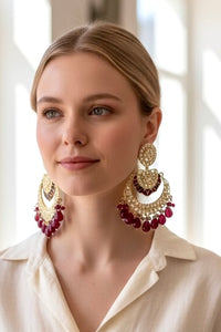 Ethnic Double Layered Kundan Chandbali