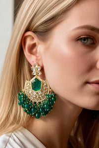 Ethnic Single Layered Kundan Chandbali