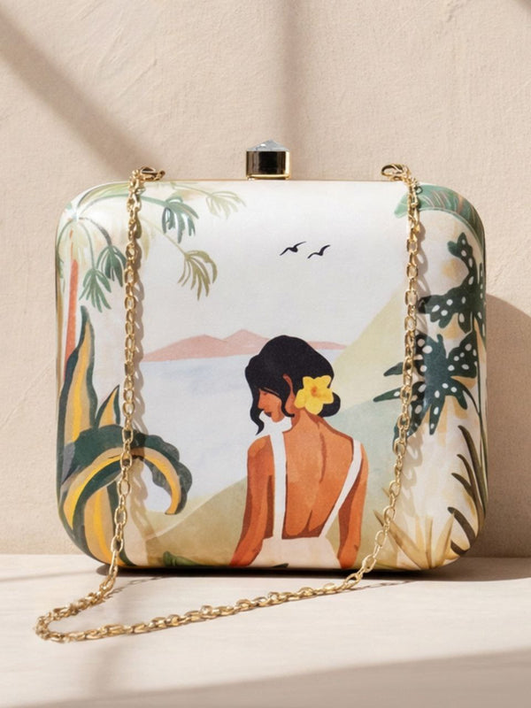 Tropical Art Woman Clutch Bag | Summer Vacation Statement Handbag