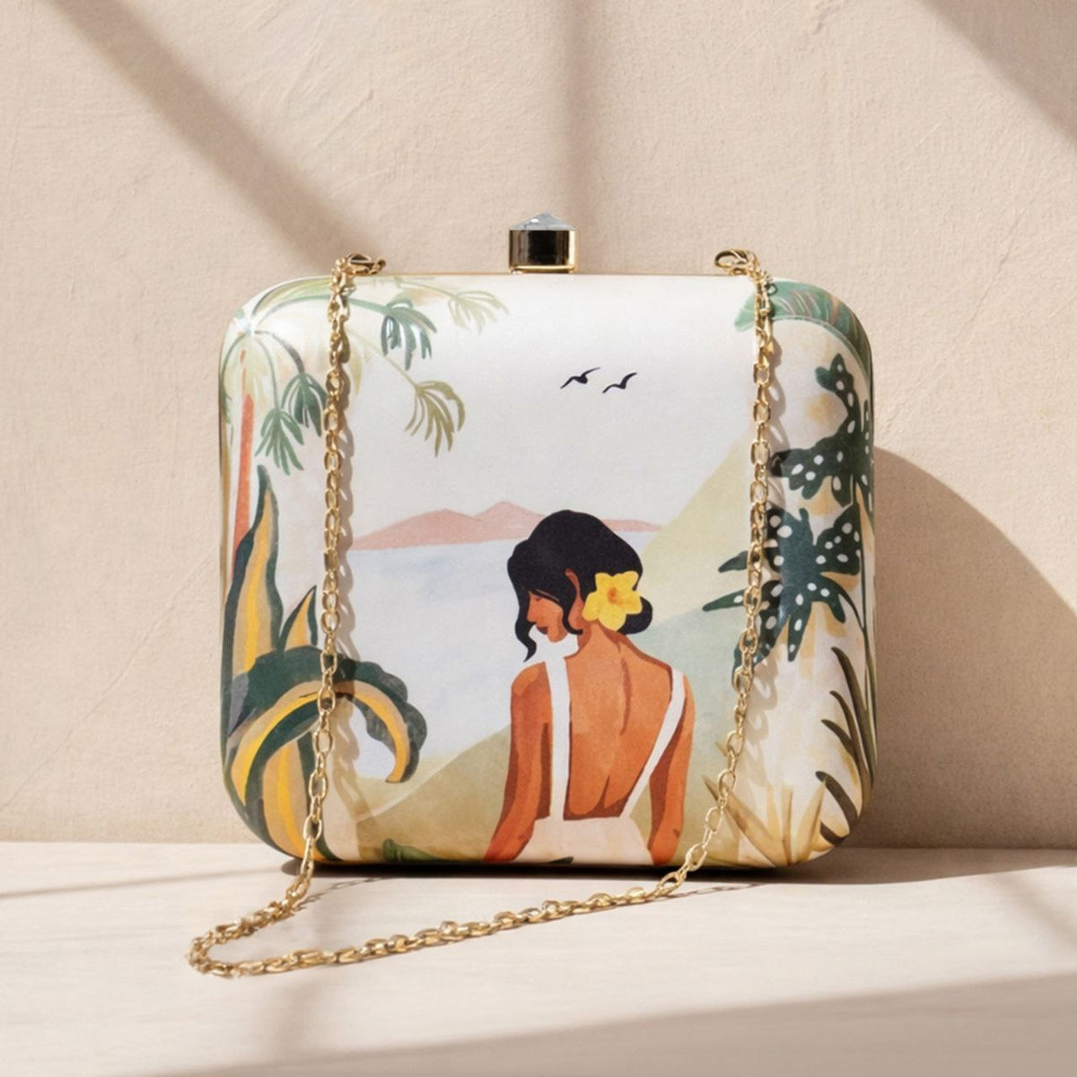 Tropical Art Woman Clutch Bag | Summer Vacation Statement Handbag