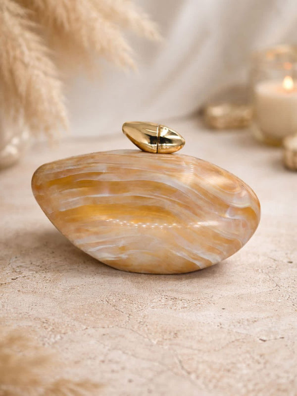 Marble Effect Sculpted Clutch Bag | Luxury Stone Finish Evening Handbag