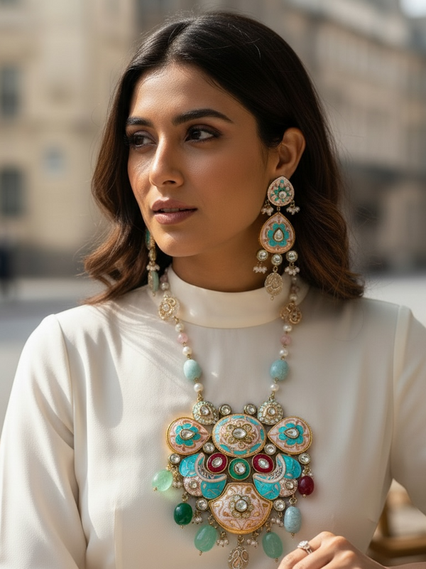 Rajasthani Heritage Kundan Statement Necklace Set