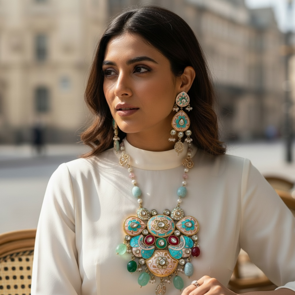 Rajasthani Heritage Kundan Statement Necklace Set