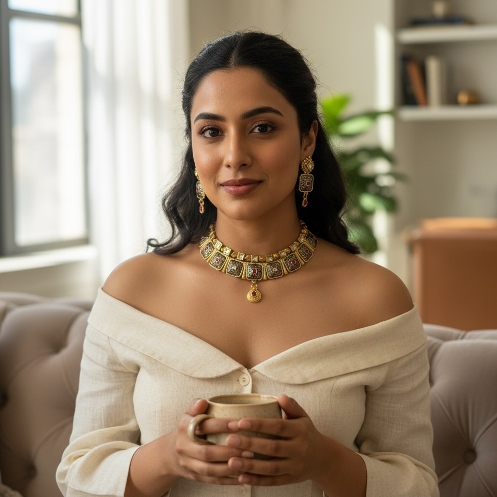 Minimal Gold Beaded Chain Necklace | Dainty Everyday Layering Necklace