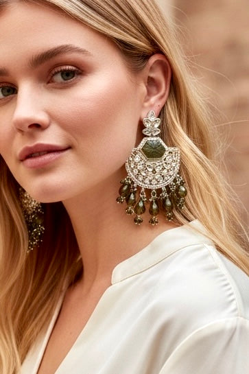 Ethnic Single Layered Kundan Chandbali