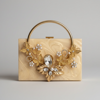 Resin Art Statement Clutch with Gold Chain