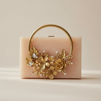Resin Art Statement Clutch with Gold Chain