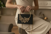 Resin Art Statement Clutch with Gold Chain