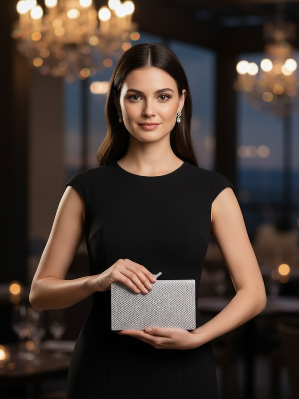 Sleek & Sparkling Silver Clutch | Minimal Luxe Statement