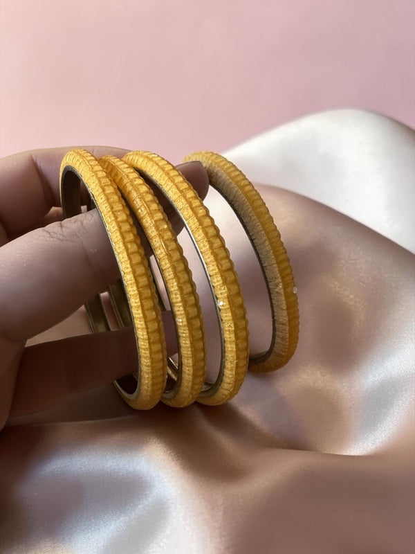 Textured Gold Stackable Bangles (Set of 4) | Everyday Minimal Kada Bracelet Set