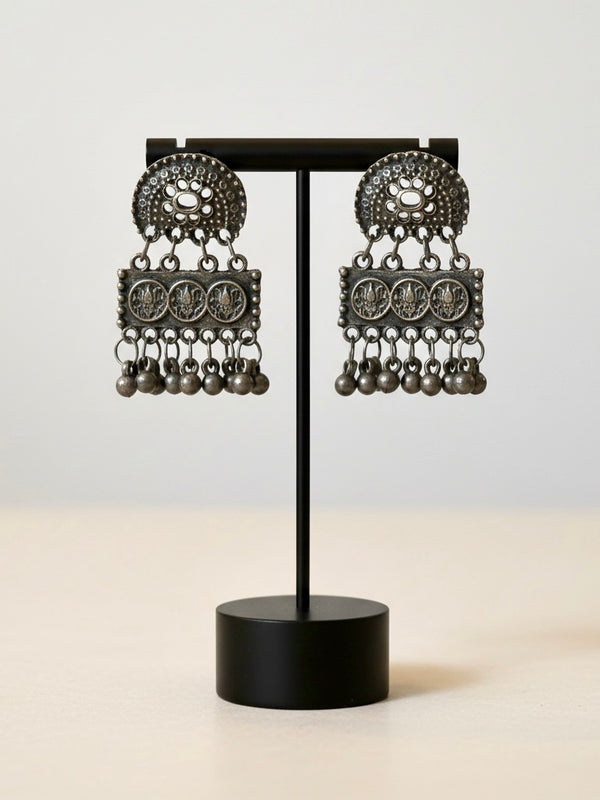 Tribal Drop Earrings with Ghungroo | Boho Ethnic Statement Jewelry