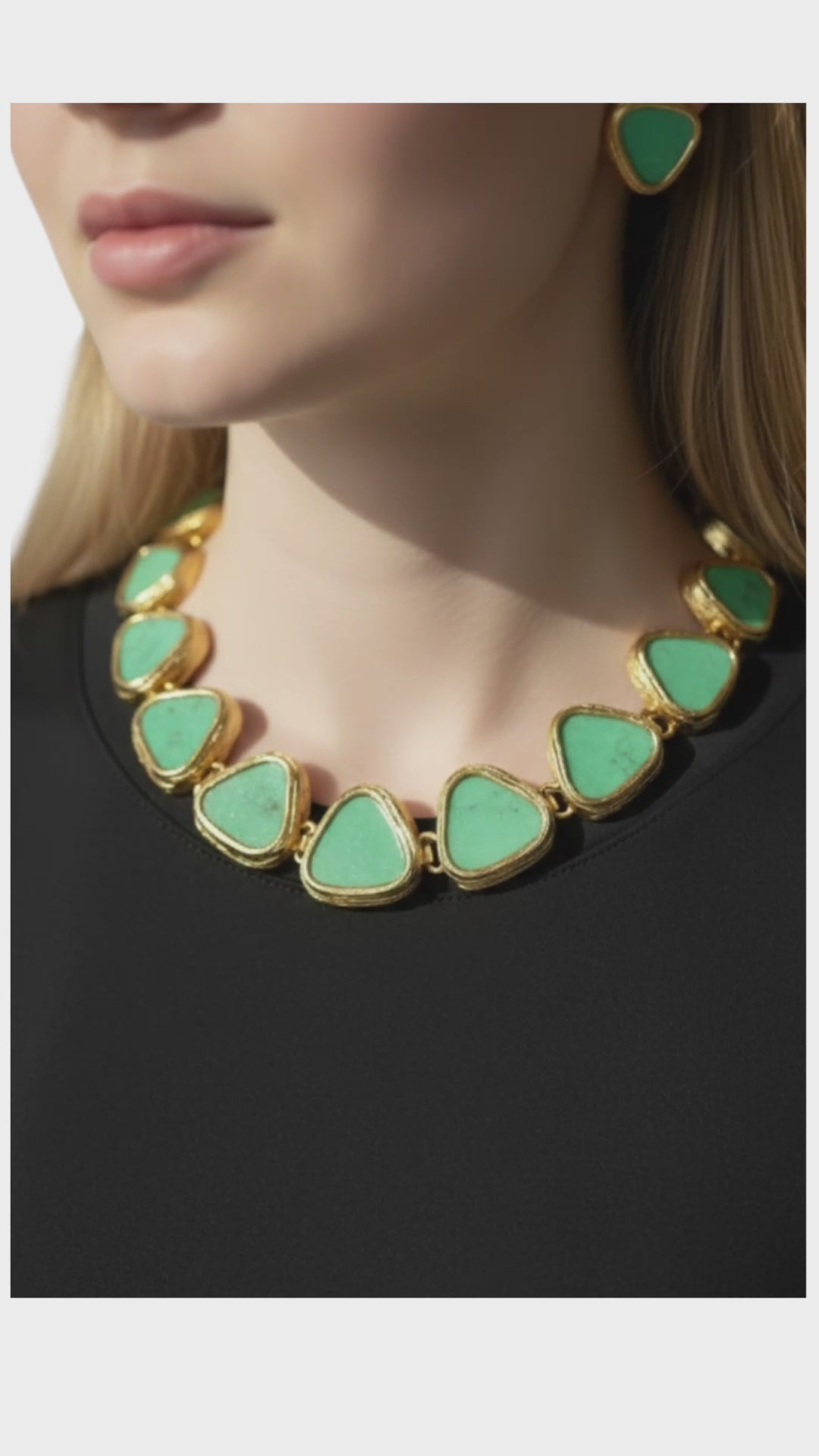 Luxury Kundan Green Stone Statement Necklace Set | Elegant Affordable Luxe Jewelry